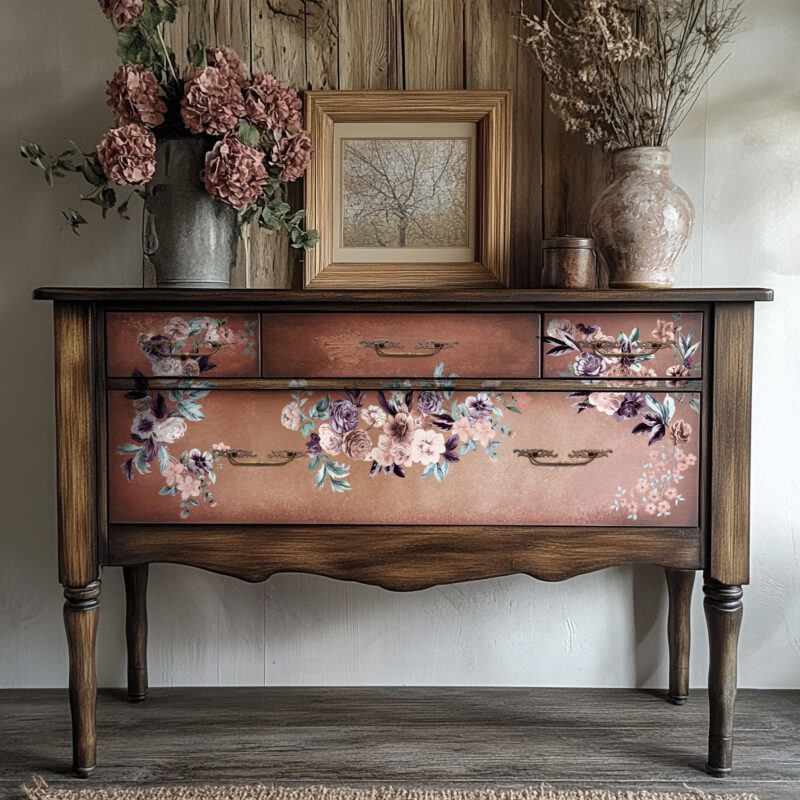 BURGUNDY ROSE GARDEN-  Prima Redesign Transfer