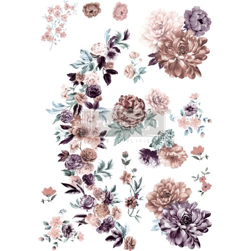 BURGUNDY ROSE GARDEN-  Prima Redesign Transfer