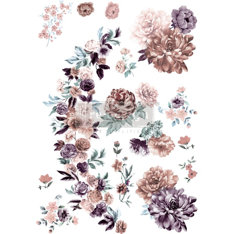 BURGUNDY ROSE GARDEN-  Prima Redesign Transfer