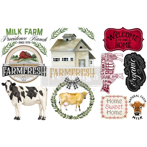 HOME & FARM – 3 SHEETS, 6″X12″ - Prima Redesign Transfer
