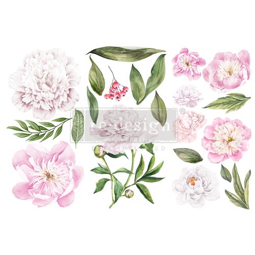 MORNING PEONIES – 3 SHEETS, 6″X12″ - Prima Redesign Transfer