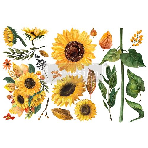 SUNFLOWER AFTERNOON – 3 SHEETS, 6″X12″ - Prima Redesign Transfer