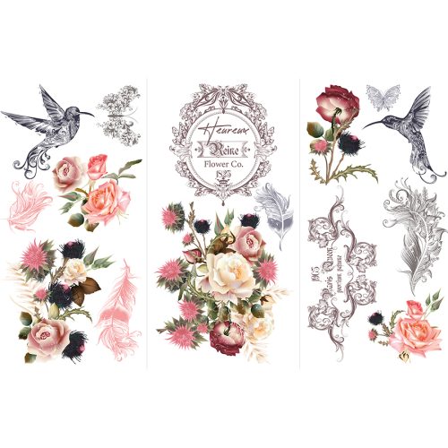 JARDIN D’OISEAUX – 3 SHEETS,  Hokus Pokus Transfer