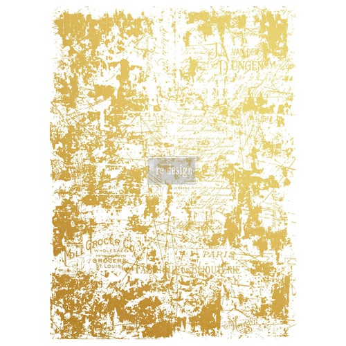 GILDED  DISTRESSED WALL  17″X 23″- Prima Redesign Transfer