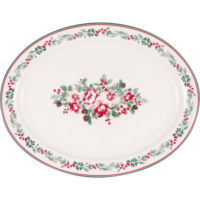 Oval serving plate Charline white - Greengate