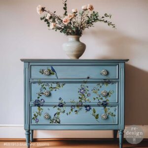 Blue Nest Blooms-  Prima Redesign Transfer