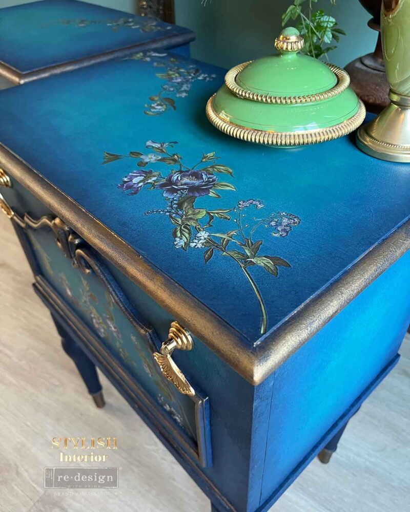 Blue Nest Blooms-  Prima Redesign Transfer