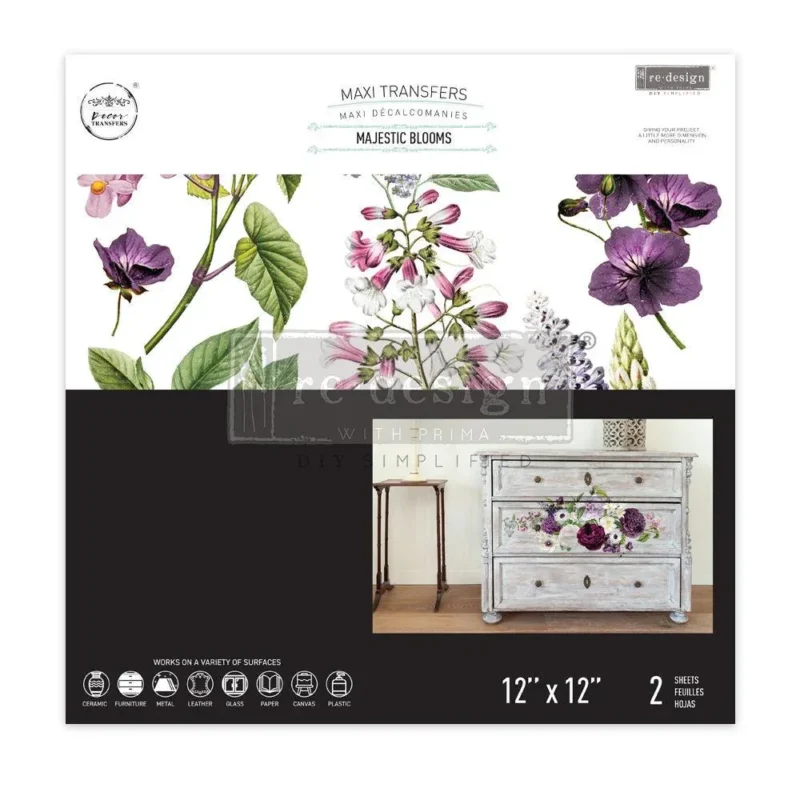 Majestic Blooms (30.5x30.5cm) - Prima Redesign Transfer